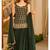 Green embroidered georgette sharara suit set with dupatta