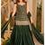 Green embroidered georgette sharara suit set with dupatta