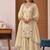 Beige silk blend embroidered sharara suit set with dupatta
