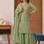Pista silk blend embroidered sharara suit set with dupatta