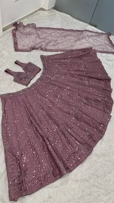 Onion Kasturi Silk Embroidered Lehenga Set For Women's  3