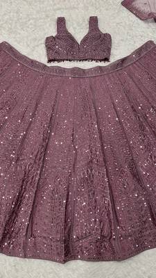 Onion Kasturi Silk Embroidered Lehenga Set For Women's  4