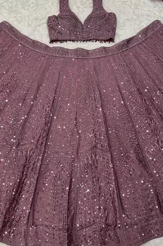 Onion Kasturi Silk Embroidered Lehenga Set For Women's 
