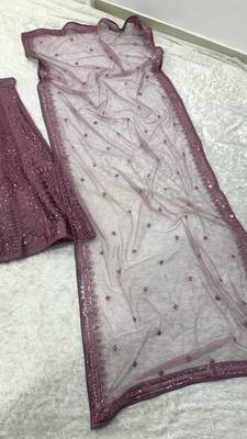 Onion Kasturi Silk Embroidered Lehenga Set For Women's  5