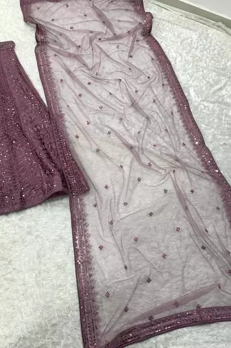 Onion Kasturi Silk Embroidered Lehenga Set For Women's 