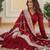 Maroon georgette readymade anarkali suit with embroidery & zari work