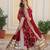 Maroon georgette readymade anarkali suit with embroidery & zari work