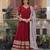 Maroon georgette readymade anarkali suit with embroidery & zari work
