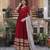 Maroon georgette readymade anarkali suit with embroidery & zari work