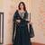 Navy georgette readymade anarkali suit with embroidery & zari work
