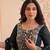 Navy georgette readymade anarkali suit with embroidery & zari work