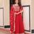 Red georgette readymade anarkali suit with embroidery & zari work