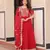 Red georgette readymade anarkali suit with embroidery & zari work