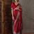 Red color ready to wear semi modal saree with unstitched designer blouse