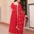 Red georgette readymade anarkali suit with embroidery & zari work