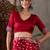 Red color ready to wear semi modal saree with unstitched designer blouse