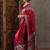 Red color ready to wear semi modal saree with unstitched designer blouse
