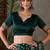 Green color ready to wear semi modal saree with unstitched designer blouse