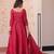 Red silk readymade anarkali suit with embroidery & beats work