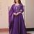Violet silk readymade anarkali suit with embroidery & beats work