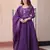Violet silk readymade anarkali suit with embroidery & beats work