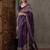 Purple color ready to wear semi modal saree with unstitched designer blouse