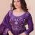 Violet silk readymade anarkali suit with embroidery & beats work