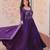 Violet silk readymade anarkali suit with embroidery & beats work