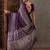 Purple color ready to wear semi modal saree with unstitched designer blouse