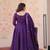 Violet silk readymade anarkali suit with embroidery & beats work