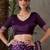 Purple color ready to wear semi modal saree with unstitched designer blouse