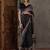 Black color ready to wear semi modal saree with unstitched designer blouse