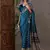 Teal color Pre Pleated semi modal saree with unstitched designer blouse
