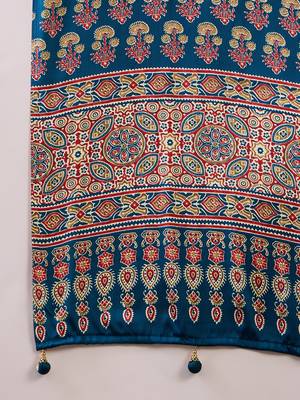 Teal color Pre Pleated semi modal saree with unstitched designer blouse 2