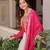 Pink silk readymade anarkali suit with embroidery & sequence work