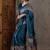 Teal color ready to wear semi modal saree with unstitched designer blouse