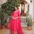 Pink silk readymade anarkali suit with embroidery & zari work