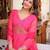 Pink silk readymade anarkali suit with embroidery & zari work