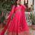 Pink silk readymade anarkali suit with embroidery & zari work