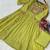 Green chanderi readymade anarkali suit with embroidery & beats work