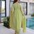 Green chanderi readymade anarkali suit with embroidery & beats work