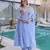Blue chanderi readymade anarkali suit with embroidery & beats work