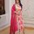 Pink silk readymade anarkali suit with embroidery & sequence work