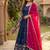 Navy silk readymade anarkali suit with thread embroidery & sequence work