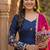 Navy silk readymade anarkali suit with thread embroidery & sequence work