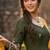 Mehendi silk readymade anarkali suit with thread embroidery & sequence work
