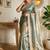 sky blue fancy lace border with jaquard butti silk saree