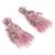 Mauve stone jhumka long earrings