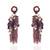 Luxury wine and pearl long earrings