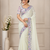 white-purple floral print with beads and katdana hand silk saree